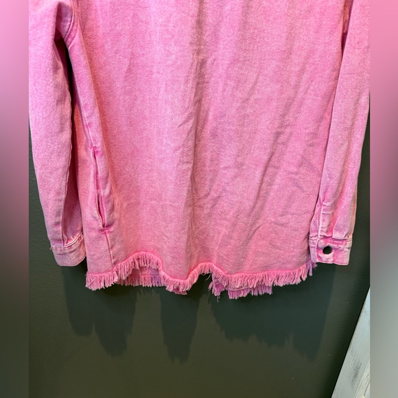 Pink Denim Button-Up Shirt - Picture 3 of 5